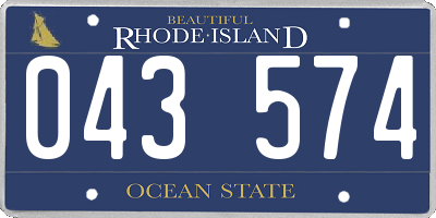 RI license plate 043574