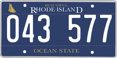 RI license plate 043577