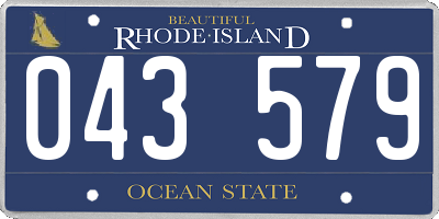 RI license plate 043579