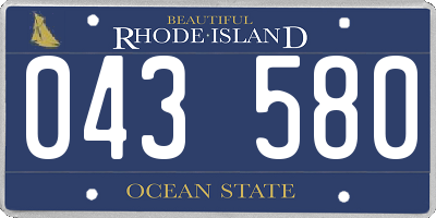 RI license plate 043580