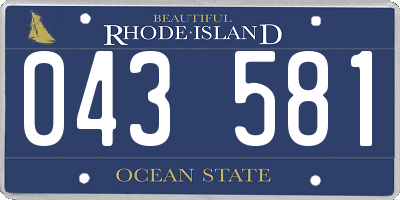 RI license plate 043581