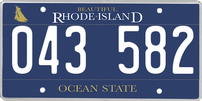 RI license plate 043582