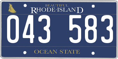 RI license plate 043583