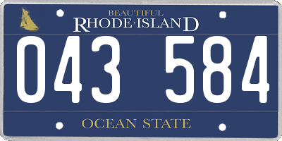 RI license plate 043584