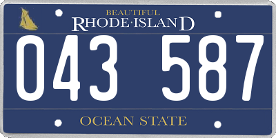 RI license plate 043587