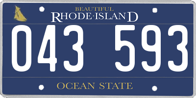RI license plate 043593
