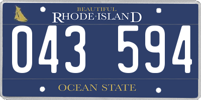 RI license plate 043594