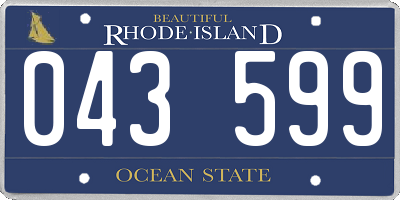 RI license plate 043599