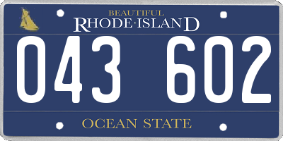RI license plate 043602