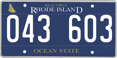 RI license plate 043603