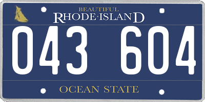 RI license plate 043604