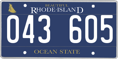 RI license plate 043605