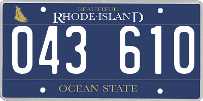RI license plate 043610