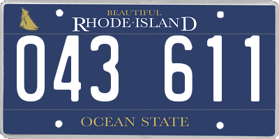 RI license plate 043611