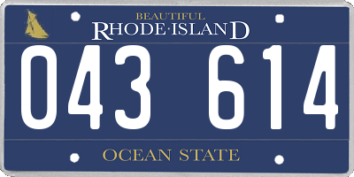 RI license plate 043614