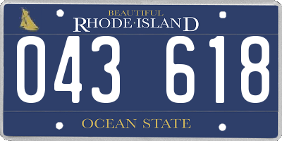 RI license plate 043618