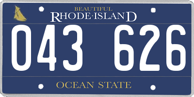 RI license plate 043626