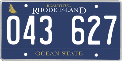 RI license plate 043627