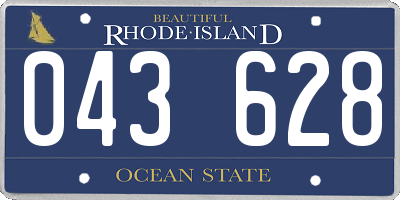 RI license plate 043628