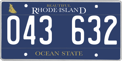 RI license plate 043632
