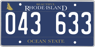 RI license plate 043633