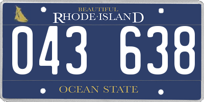 RI license plate 043638