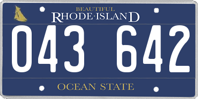 RI license plate 043642