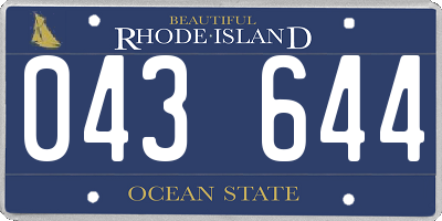 RI license plate 043644