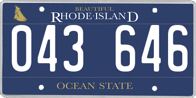 RI license plate 043646