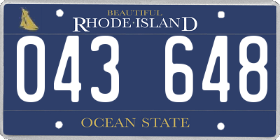 RI license plate 043648