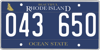 RI license plate 043650