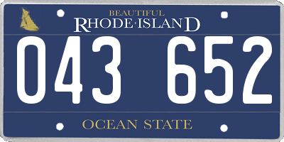RI license plate 043652