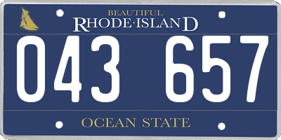 RI license plate 043657