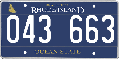 RI license plate 043663