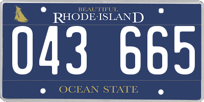 RI license plate 043665