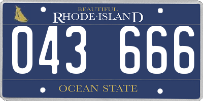 RI license plate 043666