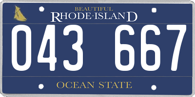 RI license plate 043667