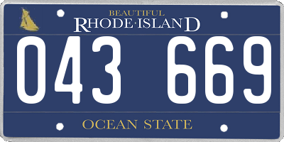 RI license plate 043669