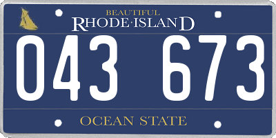 RI license plate 043673