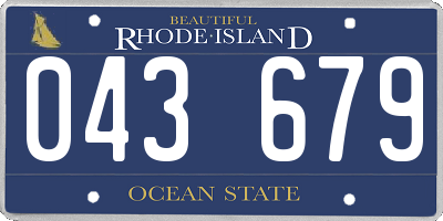 RI license plate 043679