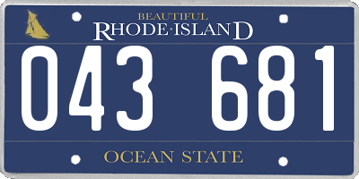 RI license plate 043681