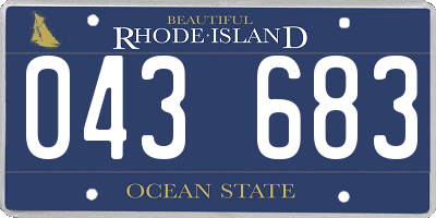 RI license plate 043683