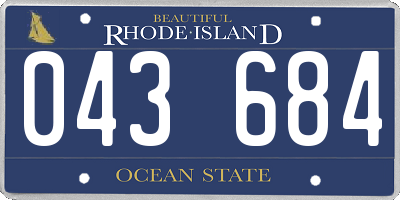 RI license plate 043684