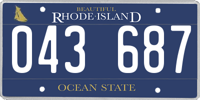 RI license plate 043687