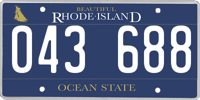 RI license plate 043688