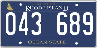 RI license plate 043689