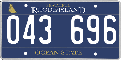 RI license plate 043696