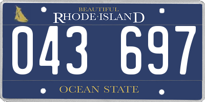 RI license plate 043697