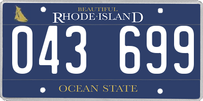 RI license plate 043699