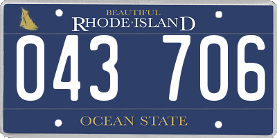 RI license plate 043706